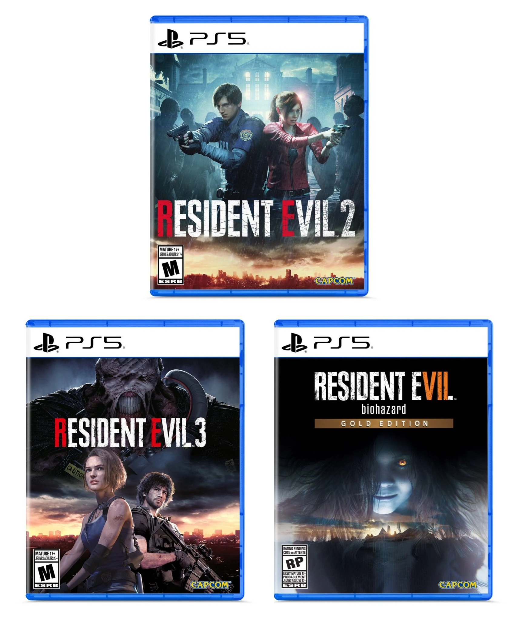 Resident Evil 2,3,7 PS5 physical copies